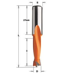 CMT TCT 2 Flute Dowel Drill Bit - RH - 12mm diameter 57.5mm length