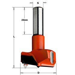 CMT Hinge Boring Bit - 20mm dia. - RH - 57mm OAL