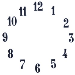 Clock Number Set - Arabic - Black 3/8"