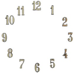 Clock Number Set - Arabic - Gold 3/8"