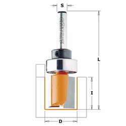 CMT Pattern Router Bit with Bearing - Short Series - 9/16" (14.2mm) Diameter 15.9mm Bearing