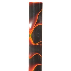 Large Acrylic Pen Blank - Black / Orange / Pearl Marble
