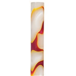 Large Acrylic Pen Blank - White / Maroon / Yellow Marble