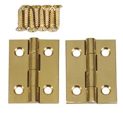Solid Brass Butt Hinges - 1" x 3/4"