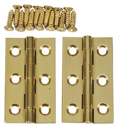 Solid Brass Butt Hinges - 1-1/2" x 7/8"