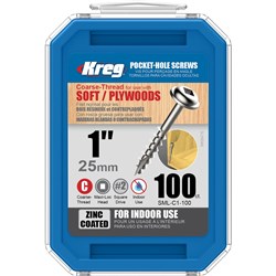Kreg Pocket Screws 1" Coarse - 100pc