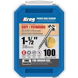Kreg Pocket Screws 1-1/2" Coarse Thread - 100pc