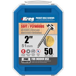 Kreg Pocket Screws 2" Coarse Thread - 50pc