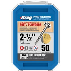 Kreg Pocket Screws 2-1/2" Coarse Thread - 50pc