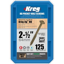 Kreg Pocket Screws HD 2-1/2" Coarse Thread 125pc