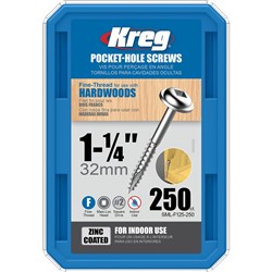 Kreg Pocket Screws 1-1/4" 7g Fine Thread - 250pc