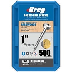 Kreg Pocket Screws 1" Fine Thread Pan Head 6g - 500pc