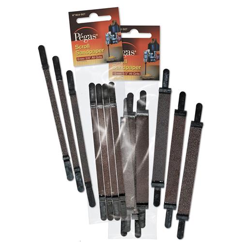 Pegas Scroll Sand Papers - 6mm wide 80 grit