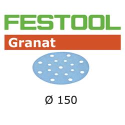 Festool 150mm Granat Abrasive Disc - 16 Hole P100 - 100 Pack