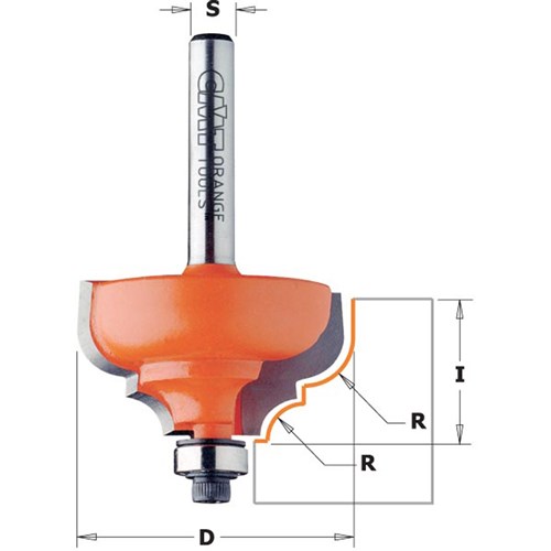 CMT Classical Ogee Router Bit - Small with Bead - 1/4