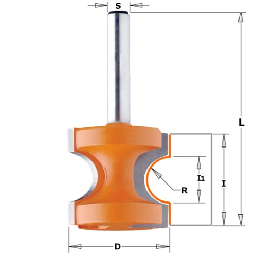 CMT Bull Nose Bit - 4.75mm Radius 1/4