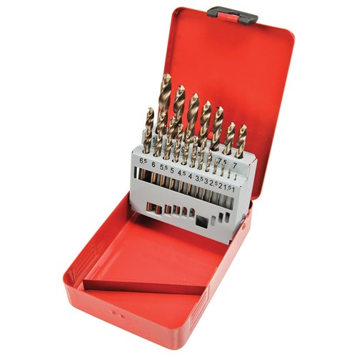 Cobalt Steel Drill Set 1-10mm 19 pce